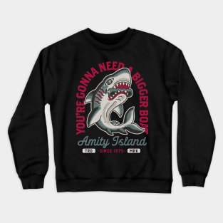 Amity Island - Old School Traditional Tattoo Shark - A Bigger Boat Crewneck Sweatshirt